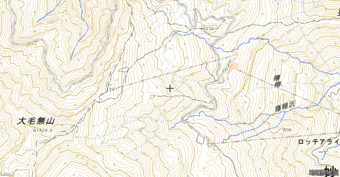 大毛無山の地図