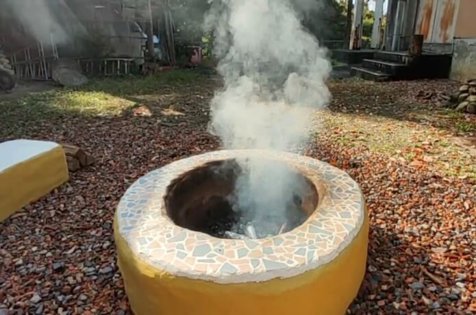 焚き火と煙