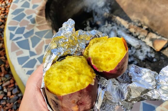 アルミのみで焼き芋