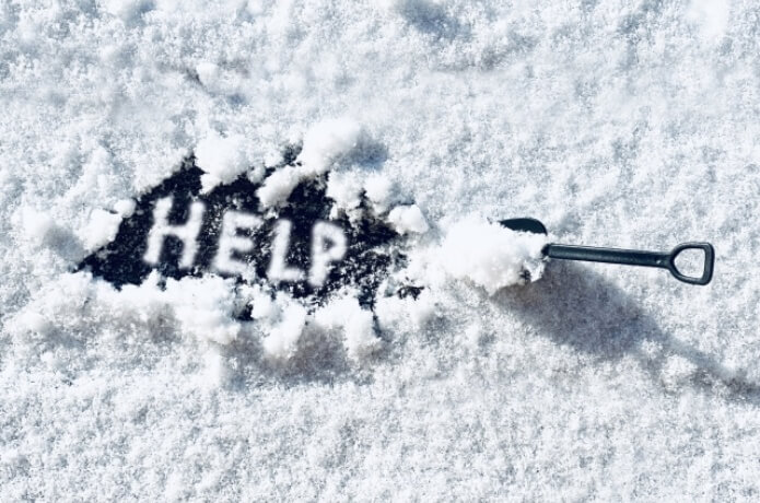雪にヘルプ文字