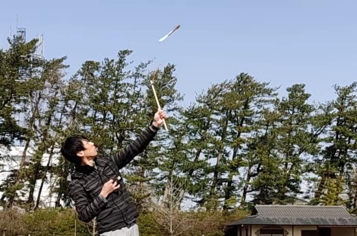 ミサイルヘリを外で飛ばす
